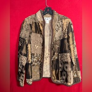 KEREN hart Women's Patchwork Blazer - Brown and Black